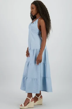Shasa Linen Halter Maxi Dress