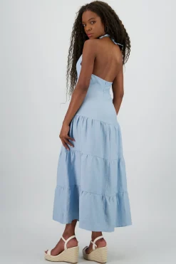 Shasa Linen Halter Maxi Dress