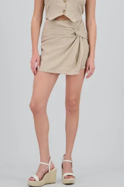 Shasa Linen Knot Mini Skirt