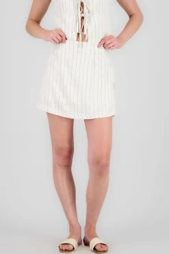 Shasa Linen Striped Mini Skirt