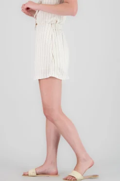 Shasa Linen Striped Mini Skirt