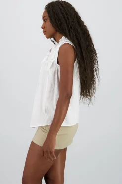 Shasa Long Blouse with Lace Detail