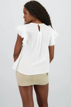 Shasa Long Blouse with Ruffled Sleeves