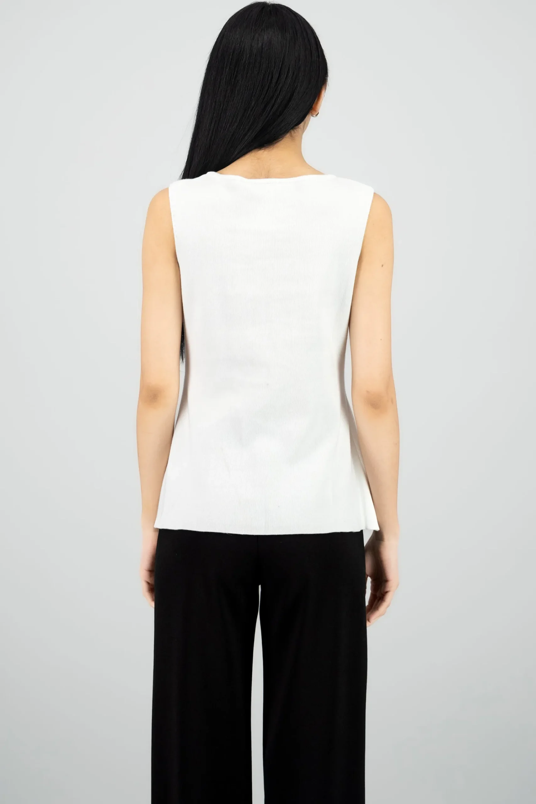 Shasa Long Knit Top with Buttoned Slit