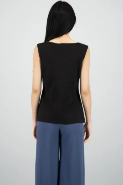 Shasa Long Knit Top with Buttoned Slit