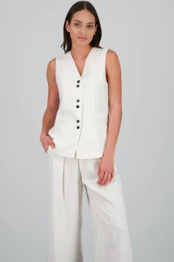 Shasa Long Linen Vest