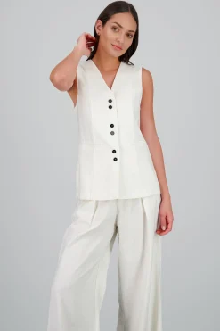 Shasa Long Linen Vest