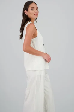 Shasa Long Linen Vest