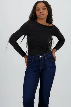 Shasa Long Sleeve Asymmetrical Bodysuit