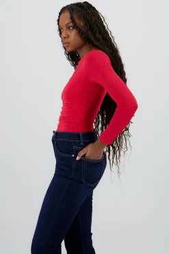 Shasa Long Sleeve Asymmetrical Bodysuit