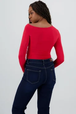 Shasa Long Sleeve Asymmetrical Bodysuit