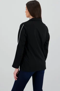 Shasa Long Sleeve Blazer with Contrast Line