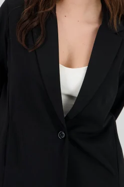 Shasa Long Sleeve Blazer with Contrast Line