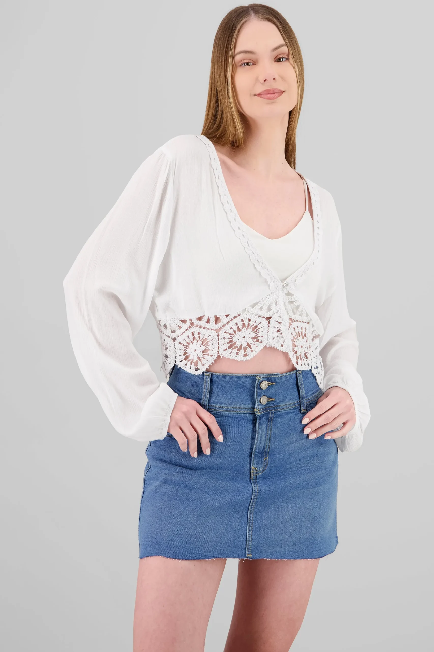 Shasa Long Sleeve Crochet Top