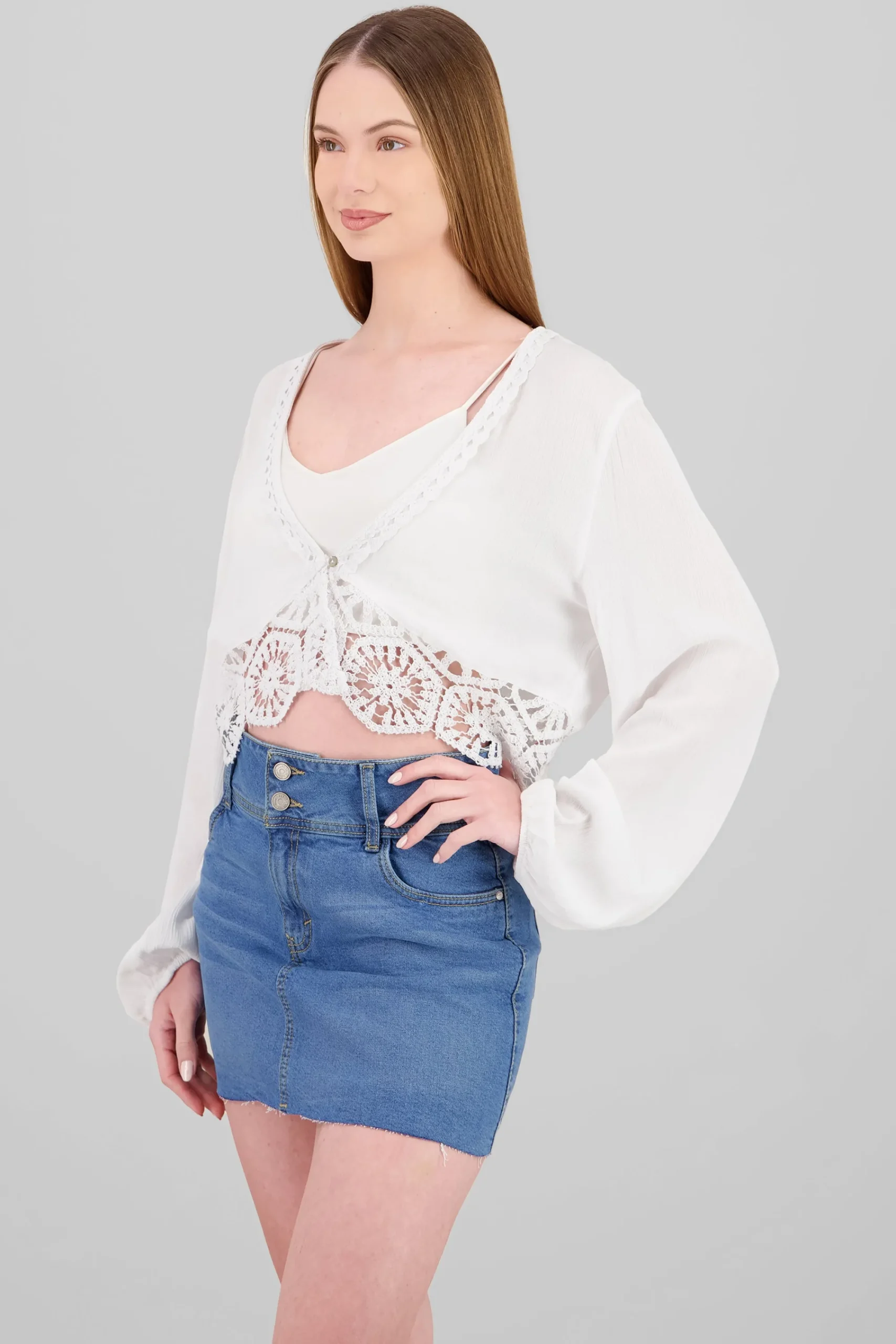Shasa Long Sleeve Crochet Top