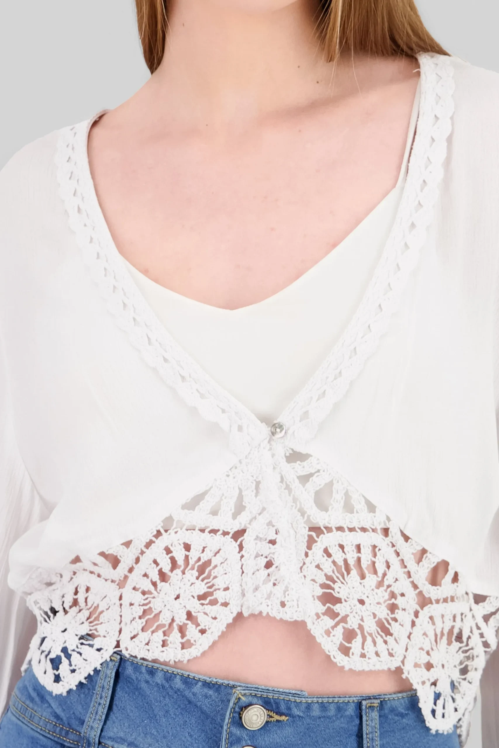 Shasa Long Sleeve Crochet Top
