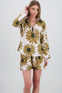 Shasa Long Sleeve Floral Blouse