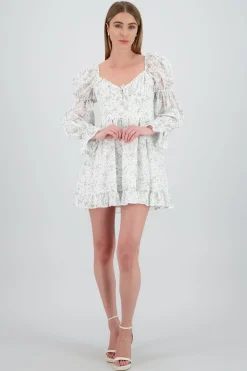 Shasa Long Sleeve Floral Mini Dress