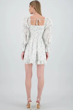 Shasa Long Sleeve Floral Mini Dress