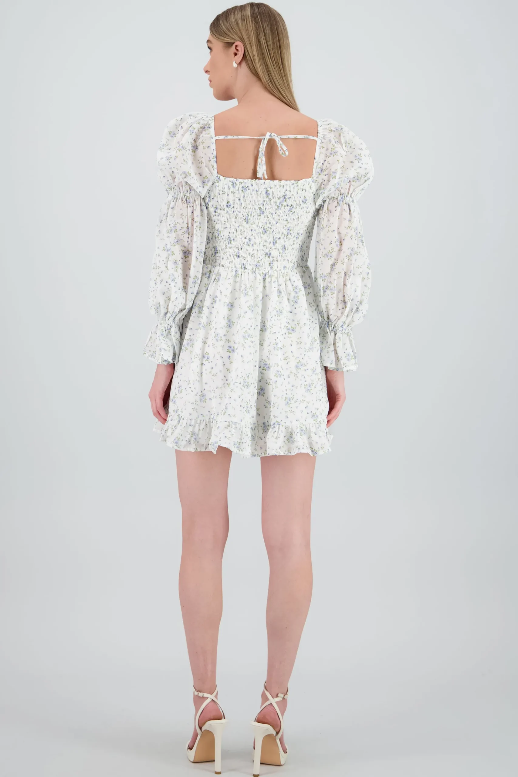 Shasa Long Sleeve Floral Mini Dress