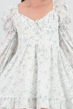 Shasa Long Sleeve Floral Mini Dress