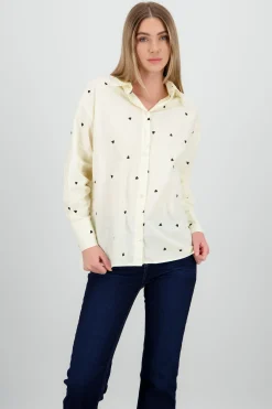 Shasa Long Sleeve Heart Print Shirt