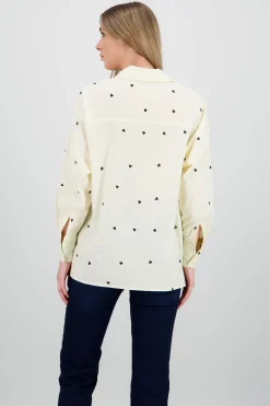 Shasa Long Sleeve Heart Print Shirt
