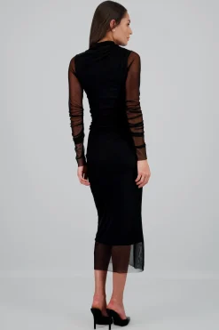 Shasa Long Sleeve Mesh Maxi Dress