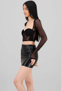 Shasa Long Sleeve Mesh Top