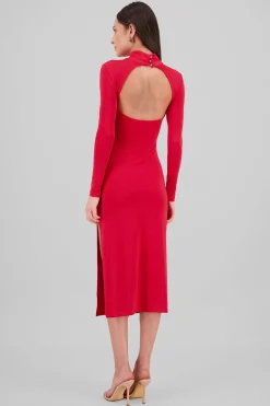 Shasa Long Sleeve Open Back Dress
