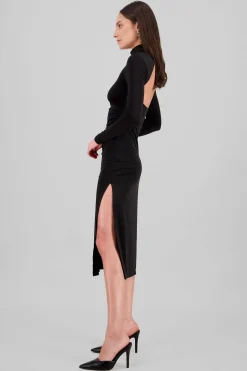 Shasa Long Sleeve Open Back Dress