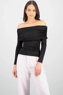 Shasa Long Sleeve Pleated Fold Top
