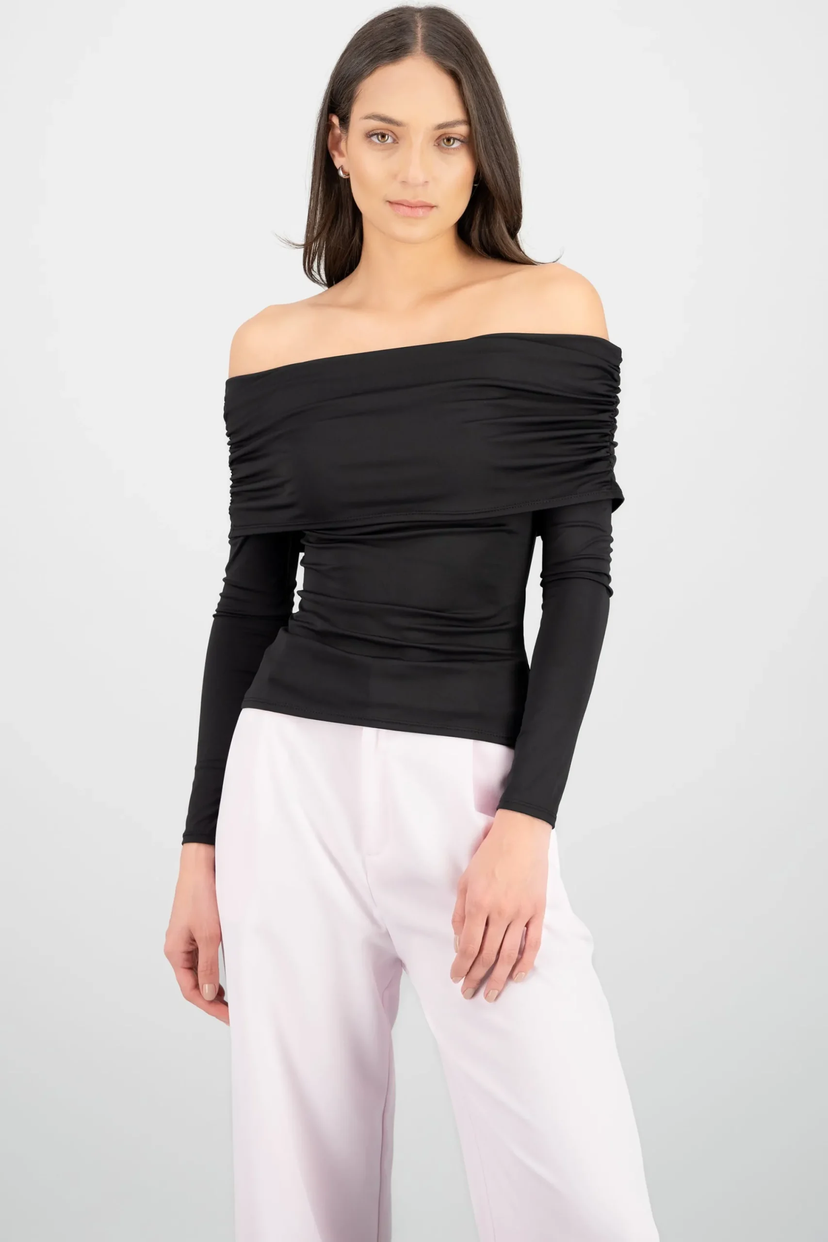 Shasa Long Sleeve Pleated Fold Top
