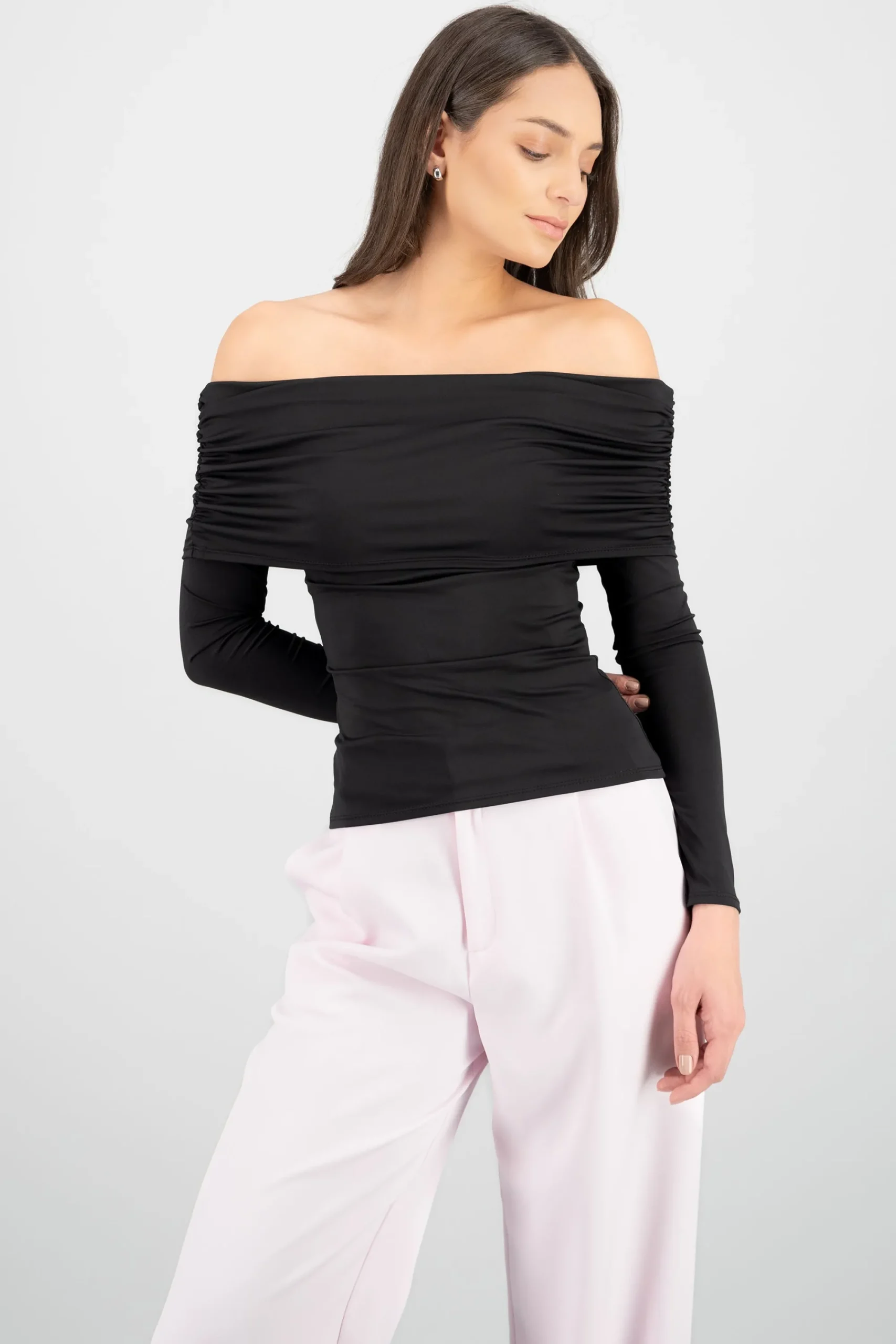 Shasa Long Sleeve Pleated Fold Top