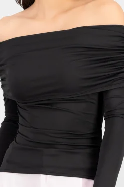Shasa Long Sleeve Pleated Fold Top