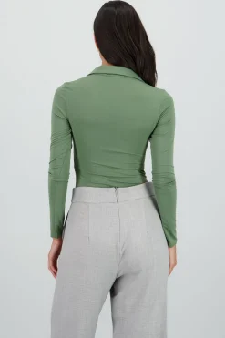Shasa Long Sleeve Polo Neck Bodysuit