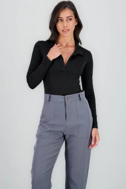 Shasa Long Sleeve Polo Neck Bodysuit
