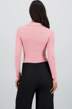 Shasa Long Sleeve Polo Neck Bodysuit