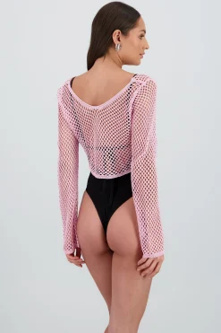 Shasa Long Sleeve Red Knit Top