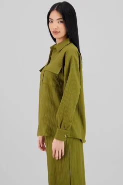 Shasa Long Sleeve Ribbed Blouse