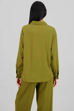 Shasa Long Sleeve Ribbed Blouse