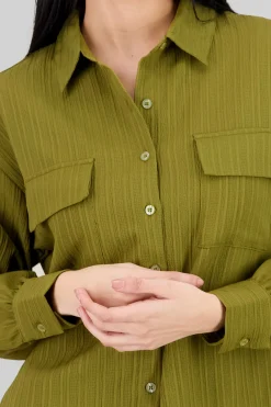 Shasa Long Sleeve Ribbed Blouse