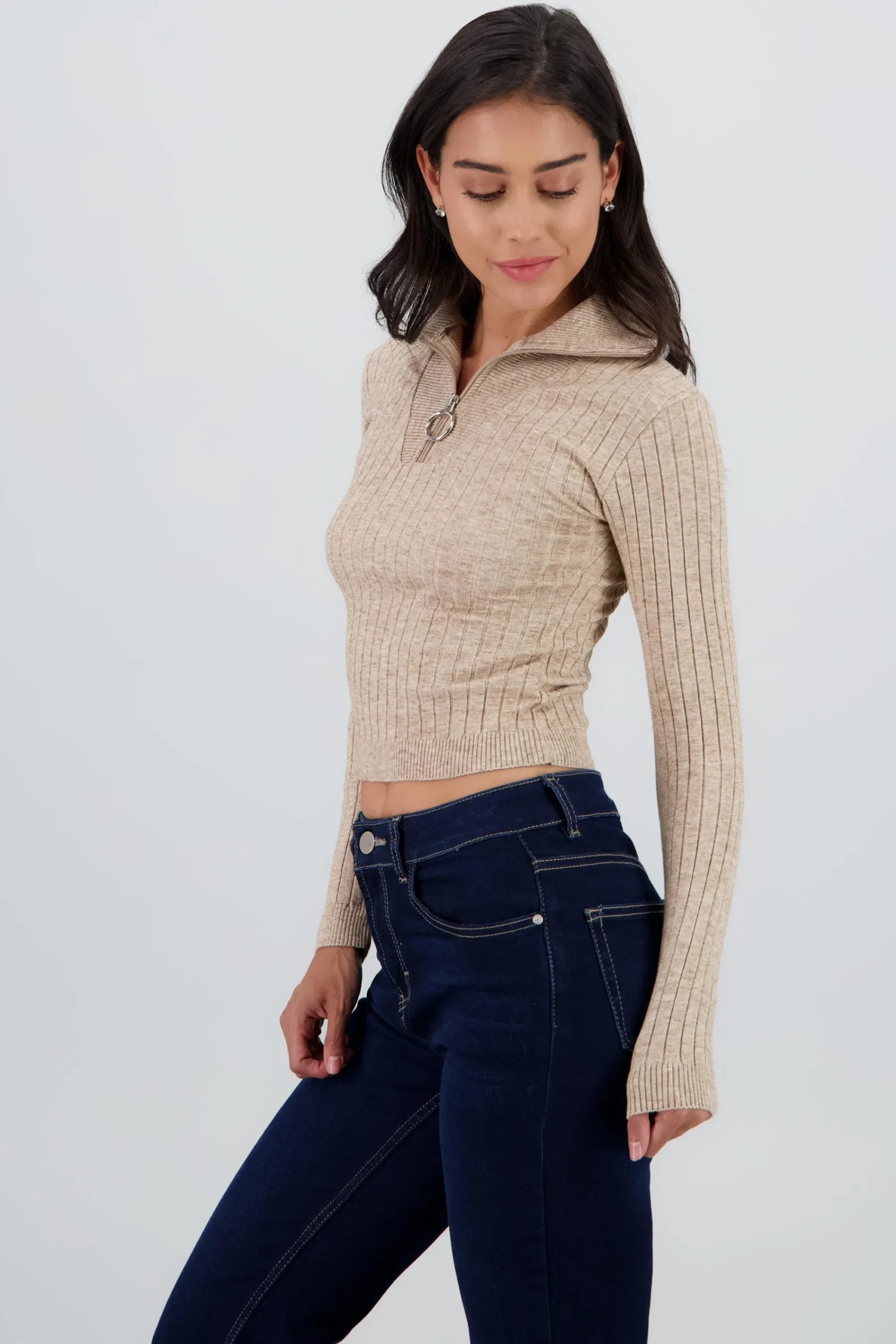 Shasa Long Sleeve Ribbed Sweater