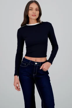 Shasa Long Sleeve Ribbed T Shirt