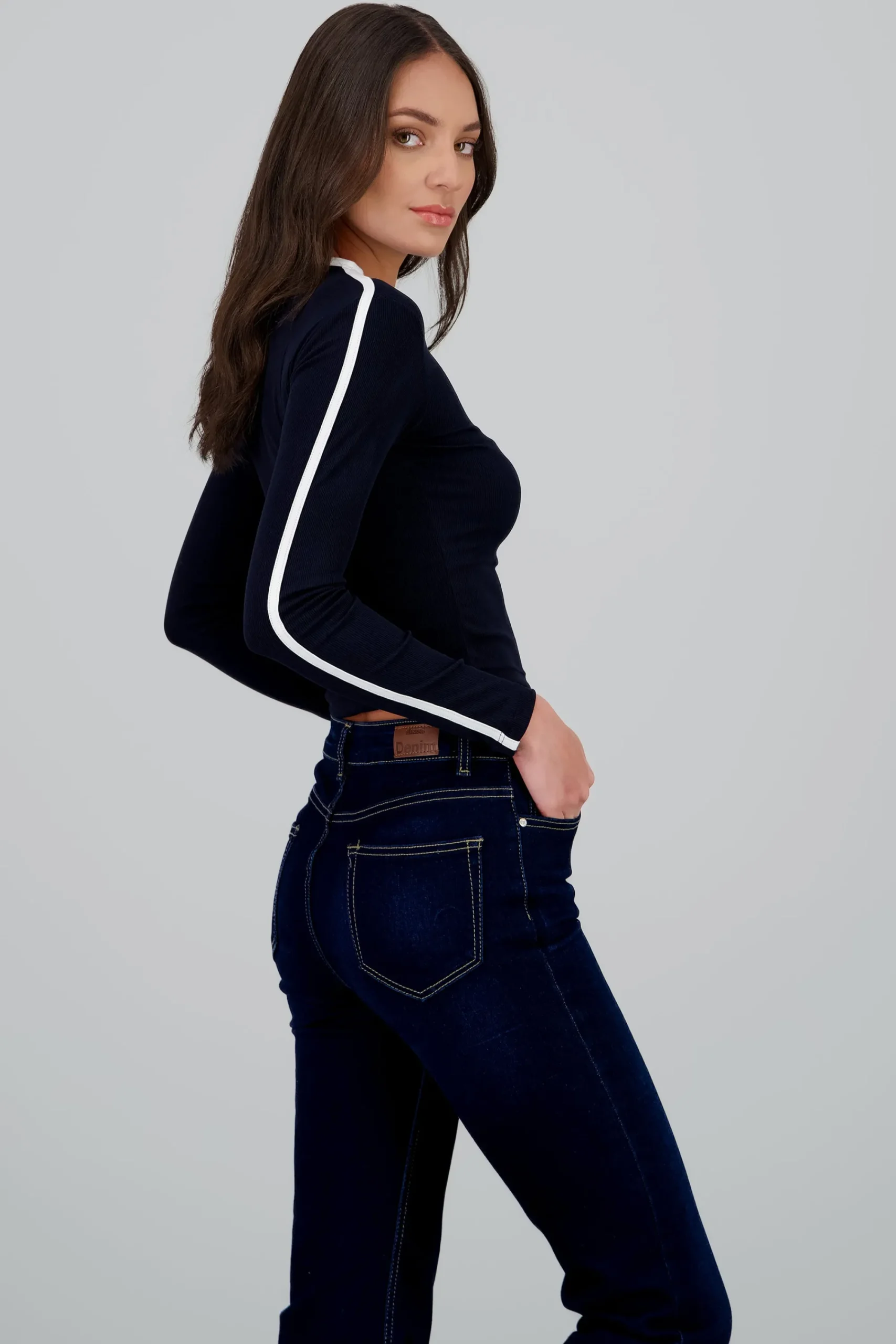 Shasa Long Sleeve Ribbed T Shirt