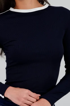Shasa Long Sleeve Ribbed T Shirt