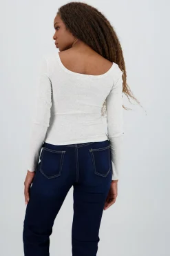 Shasa Long Sleeve Round Neck Blouse