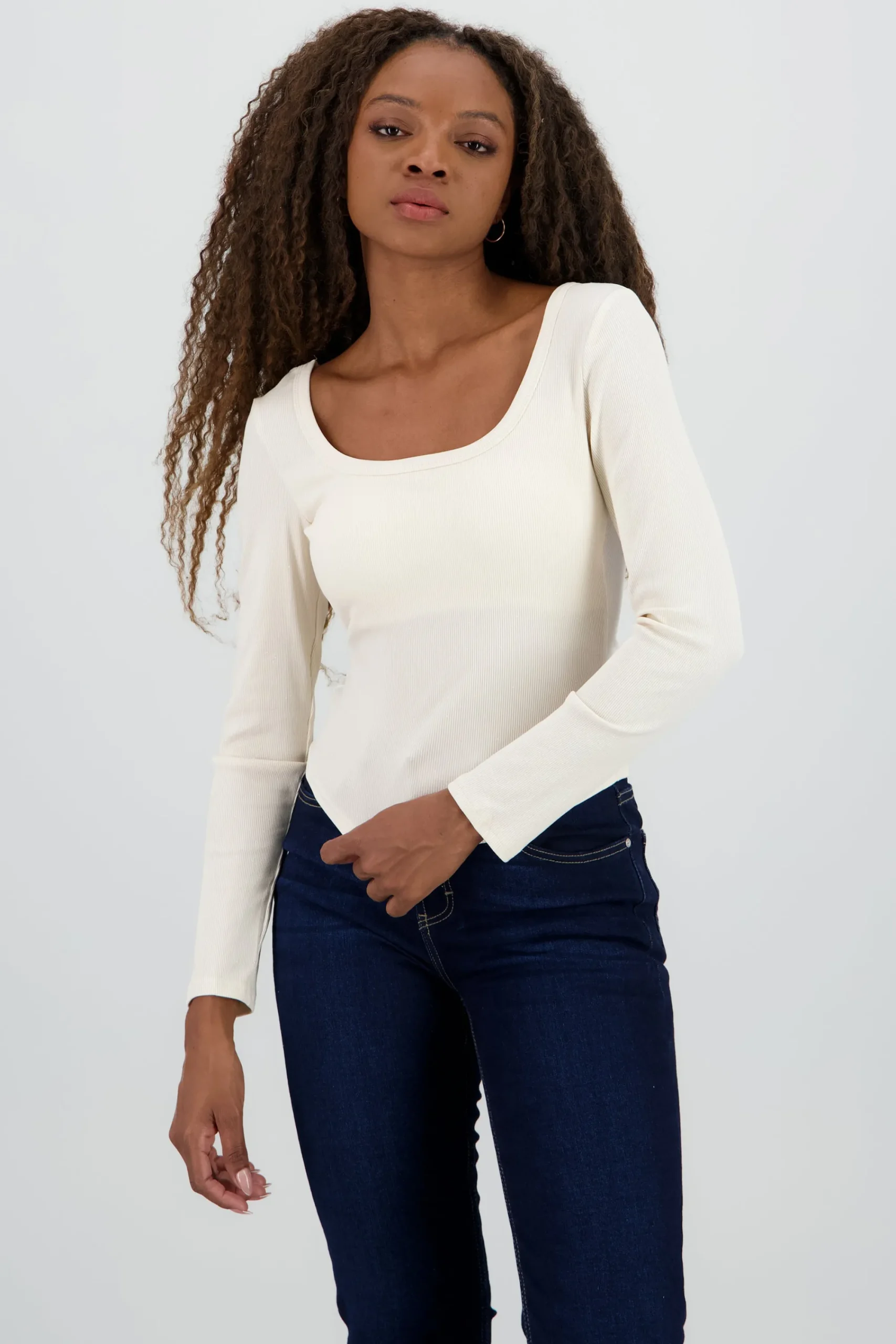 Shasa Long Sleeve Round Neck Blouse