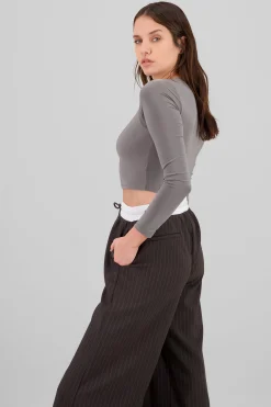 Shasa Long Sleeve Round Neck Top