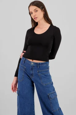 Shasa Long Sleeve Round Neck Top